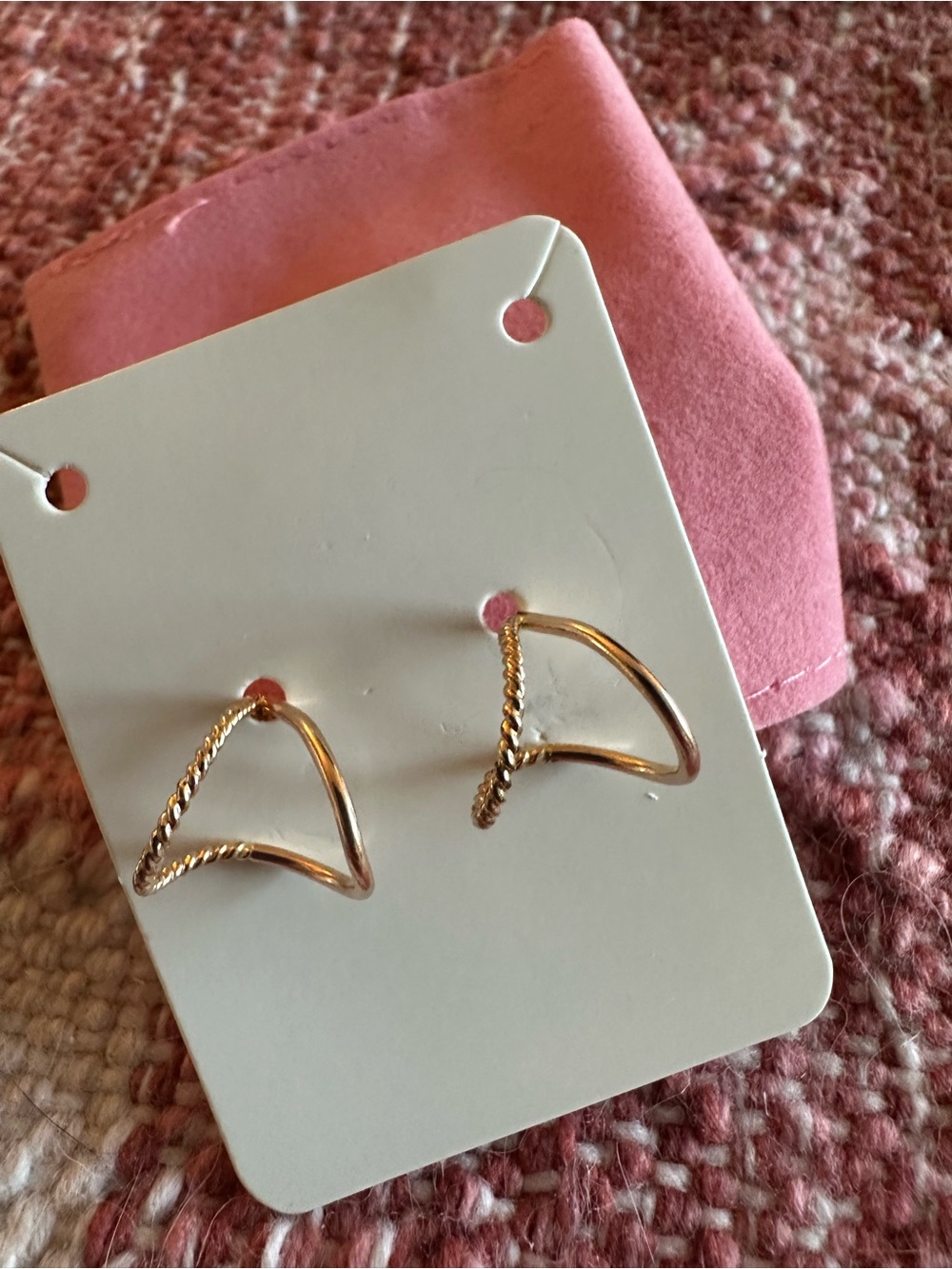 Gold-Tone Twisted V Hoop Earrings - Women Jewelry